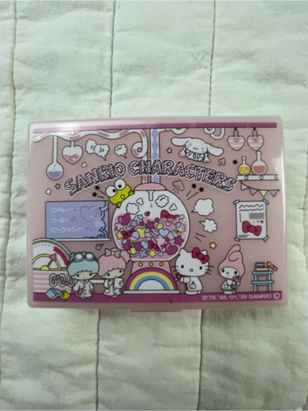 Sanrio Characters Hello Kitty Pill Storage Box with Rainbow Gumball Design